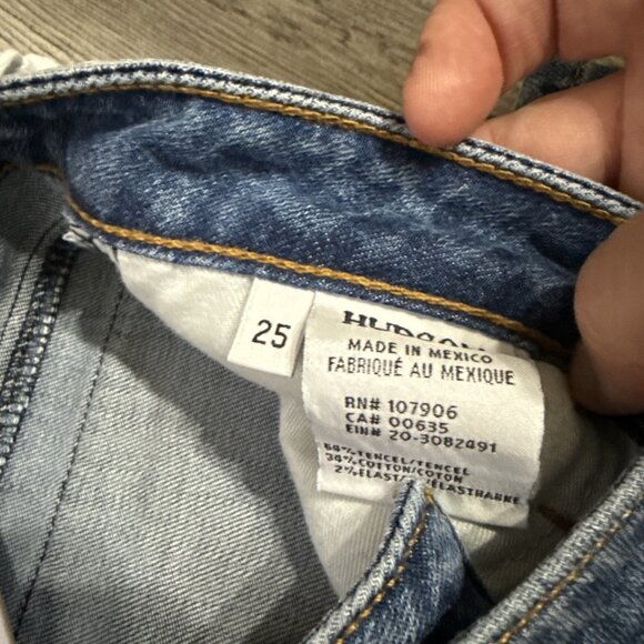 Hudson Triangle Flap Pocket Blue Denim Mid-Rise Jeans Women Size 25 NWT! - Picture 9 of 10